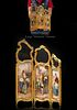 19th C. Viennese Enamel Gilt Bronze Miniature Panel Screen Room Divider (Paravan)