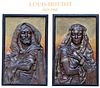 A Pair Of Orientalist Cold-Painted Bronze Wall Plaques By Louis Hottot (French, 1829-1905)