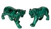 A Pair Of Russian Solid Malachite Tigers