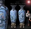 A Pair Of Very Large 19th C. Meiji Japanese Cloisonne Hand Paint Enameled Vases