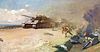  WWII RUSSIAN T-34 TANKS & INFANTRY BATTLE SCENE OIL PAINTING