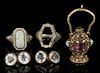 ANTIQUE / VINTAGE 14K GOLD AND OTHER JEWELRY, LOT OF FIVE