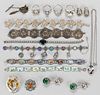 ANTIQUE / VINTAGE STERLING AND SILVER-TYPE JEWELRY, LOT OF 18
