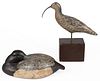 AMERICAN FOLK ART CARVED AND PAINTED DECOYS, LOT OF TWO