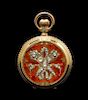 * An 18 Karat Yellow Gold, Polychrome Enamel and Diamond Hunter Case Pocket Watch for the Ottoman Market, Bautte Geneve,