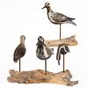 KEN KIRBY (LITTLE EGG HARBOR, NEW JERSEY) FOLK ART CARVED AND PAINTED PLOVER BIRD DECOYS, LOT OF TWO