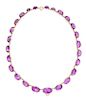 A Victorian Rose Gold and Amethyst Graduated Necklace, 18.00 dwts.