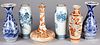 Five Chinese and Japanese porcelain vases