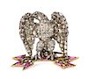 * A Silver, Gold, Diamond and Ruby Eagle Brooch, 5.30 dwts.