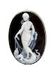 A Victorian White Gold and Onyx Cameo Pendant/Brooch, Luigi Rosi, 6.80 dwts.