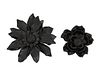 Two runway floral brooches