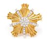 * A Retro Yellow Gold, Platinum and Diamond Brooch, Tiffany & Co., 15.30 dwts.