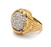 * A Bicolor Gold and Diamond Ring, 9.20 dwts.