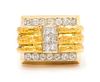 An 18 Karat Yellow Gold, Platinum and Diamond Ring, David Webb, 22.60 dwts.