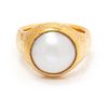 A 22 Karat Yellow Gold and Mabe Pearl Ring, Gurhan, 7.10 dwts.