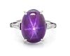 A Platinum, Purple Star Sapphire and Diamond Ring, 9.60 dwts.