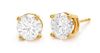 A Pair of Yellow Gold and Diamond Stud Earrings, Hearts on Fire, 2.70 dwts.
