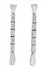 A Pair of Platinum and Diamond Pendant Earrings, 5.00 dwts.