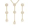 An 18 Karat Yellow Gold and Diamond "Pluie" Demi Parure, Van Cleef and Arpels, 11.90 dwts.