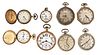 A lot of eight Elgin pocket watches