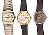 A lot of three men's wrist watches Rado Omega and Paul Breguette