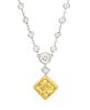A Platinum, 18 Karat Yellow Gold, Fancy Vivid Yellow Diamond and Diamond Necklace, Michael Beaudry, 9.45 dwts.