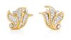 A Pair of 18 Karat Yellow Gold, Platinum and Diamond Earclips, Hammerman Brothers, 10.50 dwts.