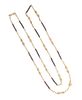 * A Yellow Gold and Enamel Longchain, 15.70 dwts.
