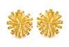 A Pair of 18 Karat Yellow Gold Starburst Earclips, Tiffany & Co., Circa 1960, 31.30 dwts.