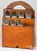 English yew wood spoon rack, 19th c.