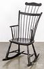 New England comb back Windsor rocking arm chair
