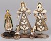 Five peg wooden seashell dolls, 19th c.