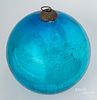 Huge blue Kugel type Christmas ornament