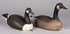 Two carved and painted Canada goose decoys