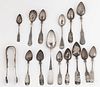 Coin silver spoons and tongs