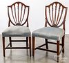 Pair of Hepplewhite shieldback dining chairs