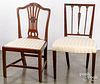 Two Federal carved mahogany dining chairs