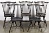 Five fanback Windsor chairs