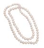 South Sea Pearl (12-14mm) 18kt Gold & Diamond Clasp Necklace, L 45'' 256g