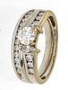 Diamond Engagement Ring .45 Carat & 14K Wedding Band, Size: 6.75