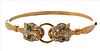 750 Yellow Gold, Diamond And Emerald Leopard Head Bracelet,