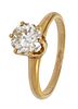 2.0ct Diamond (SI1, M) & 14kt Gold Engagement Ring, 3g Size: 9.25