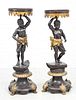 Maitland-Smith Patinated Brass Nubian Form Pedestals, H 3' 11'' W 15'' Depth 14'' 1 Pair