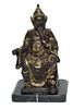 Chinese Gilded Bronze Seated Emperor H 10''
