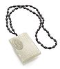 Chinese Jade, Black Beaded Necklace, L 20'' 63g