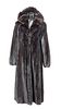 Women's Mink Fur Coat, H 46'' Size: Small