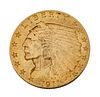 U.S. Gold $2.50 Indian Head Coin, 1911, 28mm Diameter