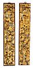 Thailand Gilded Carved Wood Wall Mounts, H 40'' W 8'' Depth 3'' 1 Pair