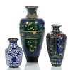 Chinese Cloisonne Vases, C. 19th.c., 11", 8", 5" 3 pcs