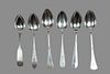 Coin And 830 Silver Spoons C. 19th.c., 8t oz 6 pcs